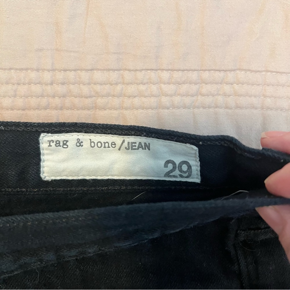 rag & bone black denim shorts with zipper details - Picture 4 of 5